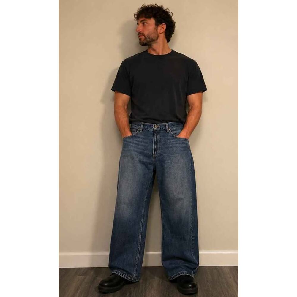Harley Davidson Jeans Mens 40x30 Blue Denim Straight Leg Biker Motorcycle Pants